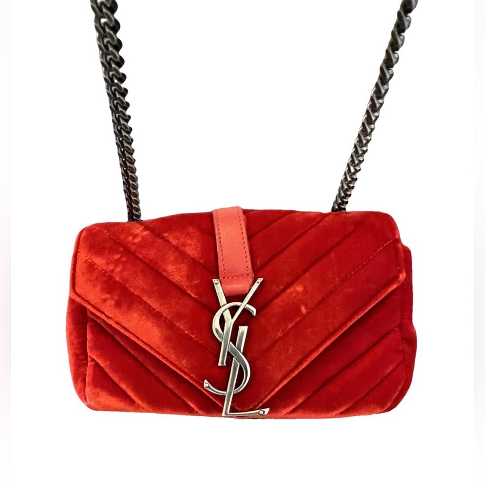 Saint Laurent Red velvet bag